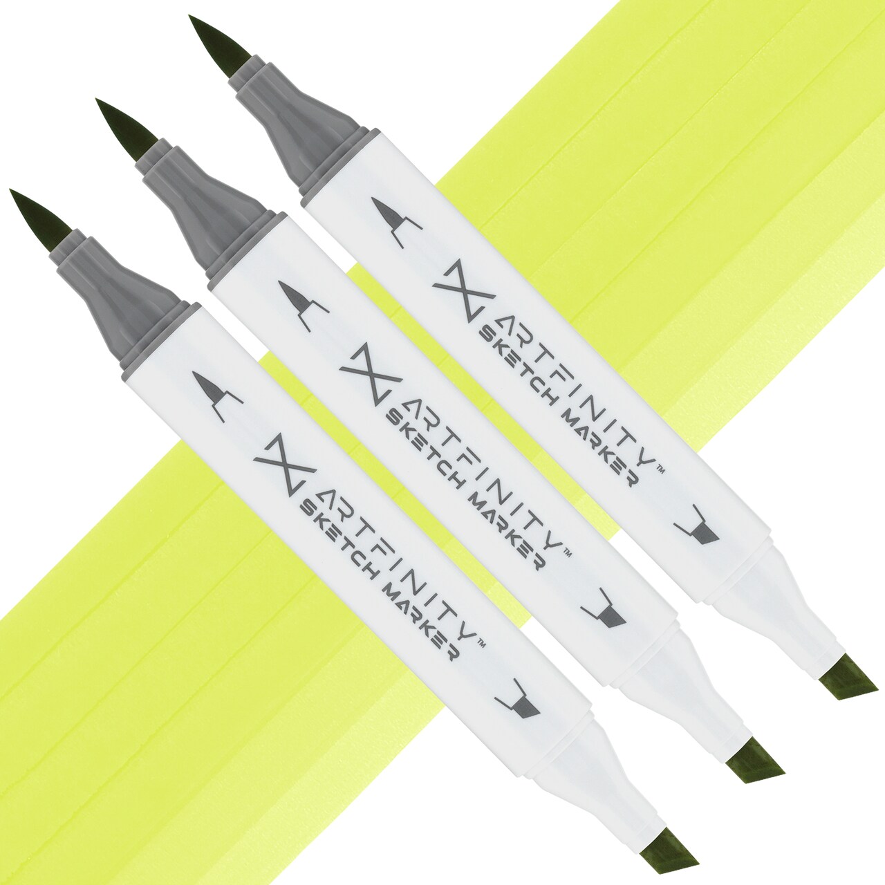 Artfinity Sketch Marker Sets - Set of 3 - New Leaf YG3-2, Vibrant, Professional, Dye-Based Alcohol Markers for Artists, Drawing, Travel, & More